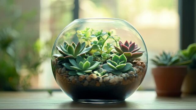 Spherical Terrarium with Succulents