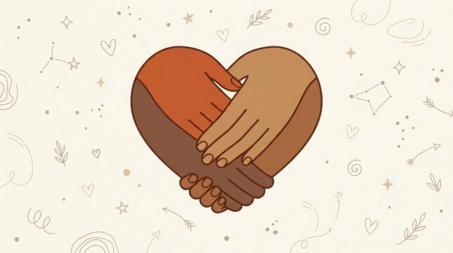Helping Hands Heart Illustration