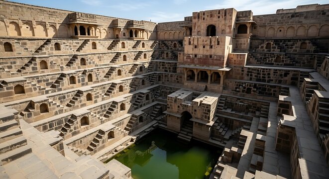 Ancient Underground City with Multi-Level Architecture and Courtyard.