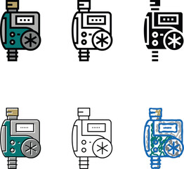 Naklejka premium timer drip water irrigation stylized color icon vector. timer drip water irrigation sign. isolated symbol