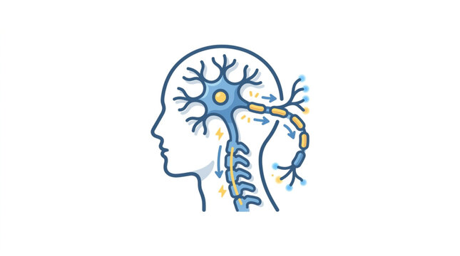 Human Brain Neuron Network Illustration Medical Science.