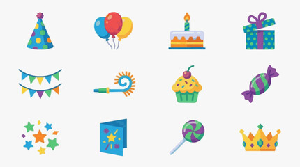 Naklejka premium Celebration Party Icons and Symbols.