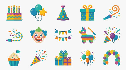 Naklejka premium Celebration Party Icons Collection.