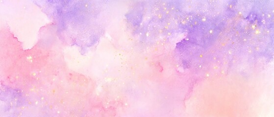 Fototapeta premium Soft pink and purple watercolor splash background, Ideal for wedding invitation banners, girl themed social media headers, romantic PPT covers, beauty posters and dreamy pastel decorative templates.