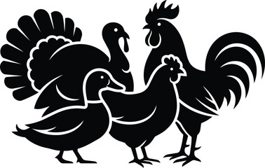 Farm Animals Silhouette Vector Illustration Set © STOCK EXPERT