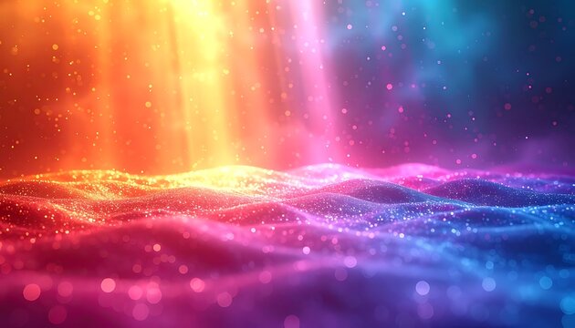 Vibrant colorful light spectrum waves.