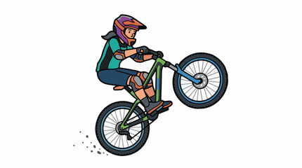 Obraz premium Woman Riding Bicycle in Air Sports.