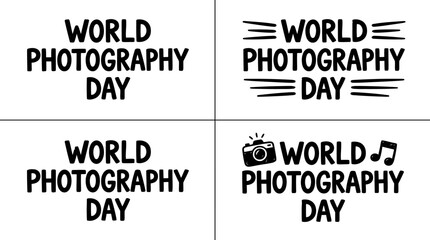 Obraz premium World photography day logos and typography variations