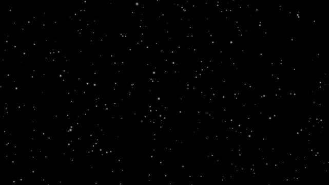 Traveling through among beautiful star glow fields flying in galaxy space star burst light. Twinkling stars background animation with shooting stars on black background. 
 Stars to empty space.