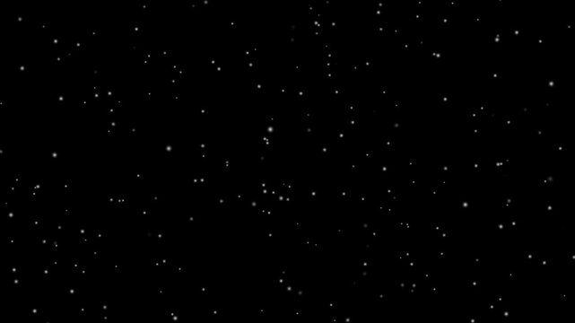 Traveling through among beautiful star glow fields flying in galaxy space star burst light. Twinkling stars background animation with shooting stars on black background. 
 Stars to empty space.