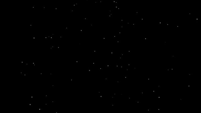 Traveling through among beautiful star glow fields flying in galaxy space star burst light. Twinkling stars background animation with shooting stars on black background. 
 Stars to empty space.