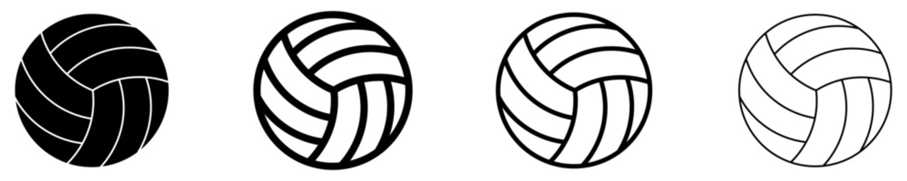 Set of volleyball icons. Vector illustration
