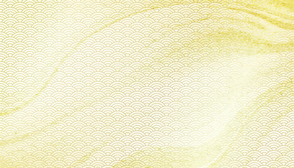 Luxury and elegant gold seamless seigaiha wave pattern, perfect for packaging, festive designs, and holiday decor. © mei