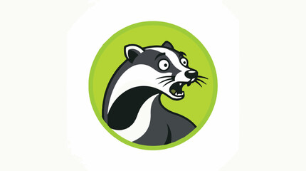 Fototapeta premium Cartoon badger mascot logo illustration