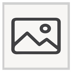 Simple image placeholder icon with mountain and sun symbol for web design © Arbin Karim