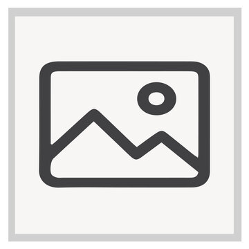 Simple image placeholder icon with mountain and sun symbol for web design