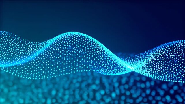 Digital wave visualization with glowing points