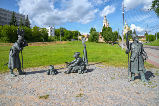 SERPUKHOV, RUSSIA - MAY 26, 2026: Sculpture composition "Streltsy". The historical center of Serpukhov, Moscow region