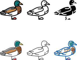 Obraz premium duck bird diversity color icon vector. duck bird sign. isolated symbol