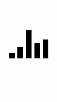 Audio spectrum equalizer sound loop animation portrait video in alpha channel transparent background
