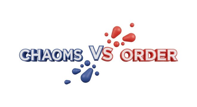 Chaos versus order concept logo design.