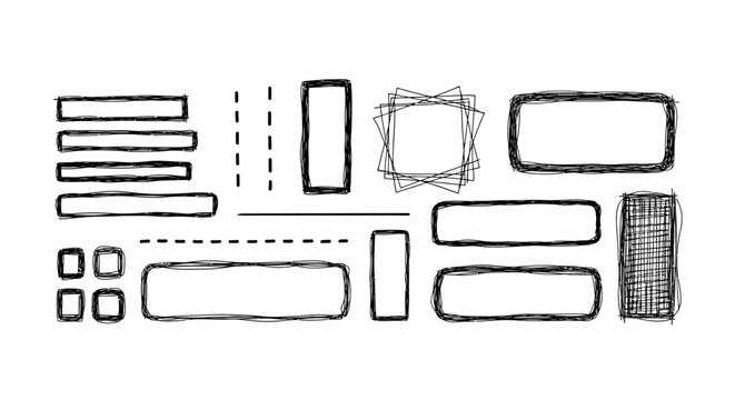 UI elements, web interface components, buttons and frames, vector set