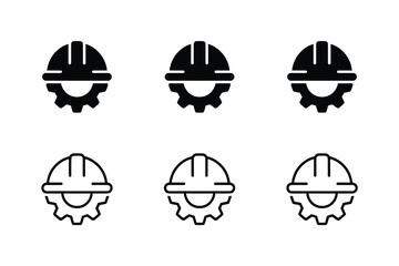 Fototapeta premium Safety helmet gear icons vector set