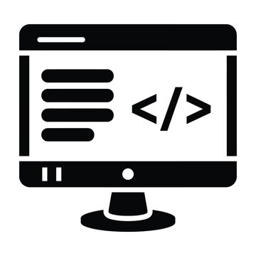 Computer monitor with coding symbols on screen interface