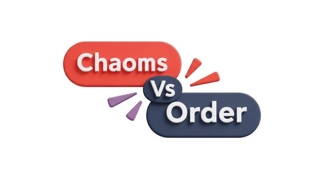 Chaos versus Order Concept Illustration.