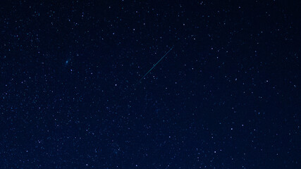 Perseid Meteor Shower Crossing Starry Night Sky © HoangNgoc