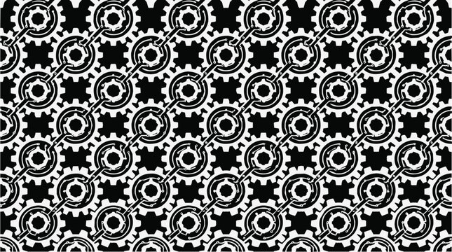 Abstract Gear Pattern and Mechanical Background featuring Seamless Cogs and Industrial Texture for Engineering Design and Technical Projects