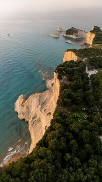 Cape Drastis Corfu dramatic coastline aerial view