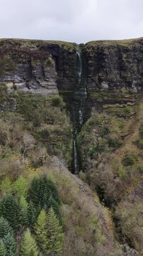 Waterfall running upwards - The Devils Chimney near Glencar Lough, Ireland
