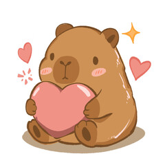 Fototapeta premium Capybara design asset Love