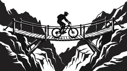 Man Riding Bicycle Across Bridge. © jonatan