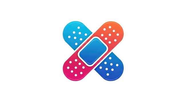 Colorful band aid logo design.