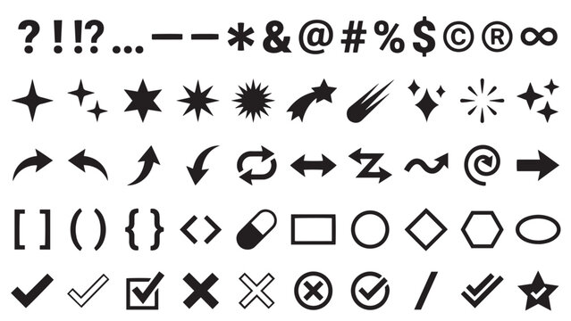 Typography punctuation symbol annotation set vector black