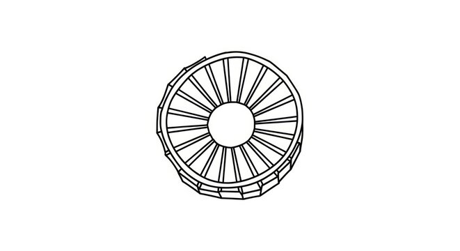 Detailed drawing of a wheel.