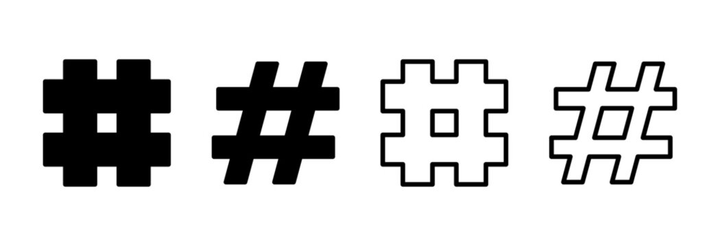 Hashtag icon symbol for apps and websites. hashtag sign and symbol
