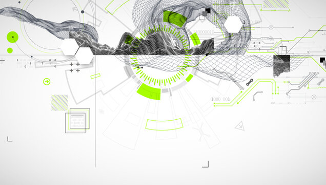 Abstract technology wireframe background. Modern science art elements.