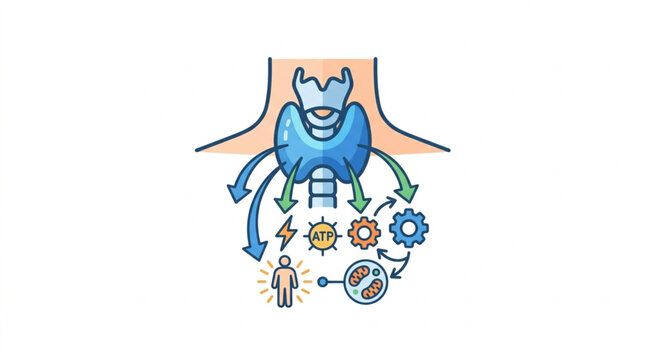 Human Thyroid Gland and its Biological Functions Illustrated.