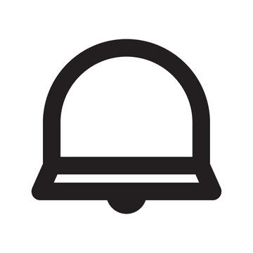Bell icon black silhouette on a white background simple outline design for notifications