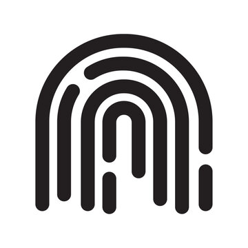 Fingerprint Silhouette Icon On White Background A Simple Security And Identification Symbol