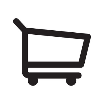 Shopping cart icon black silhouette on a white background for e commerce applications
