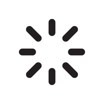 Circular loading indicator icon with rounded rectangular segments on a white background