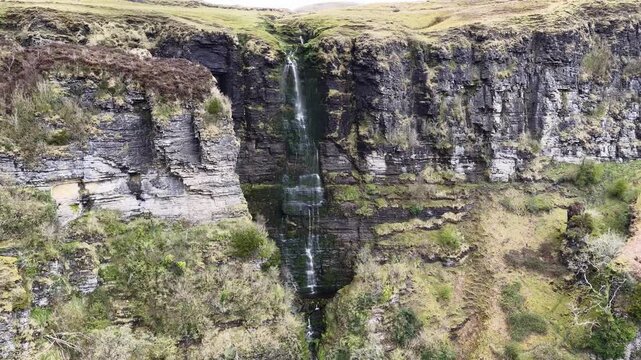 Waterfall running upwards - The Devils Chimney near Glencar Lough, Ireland
