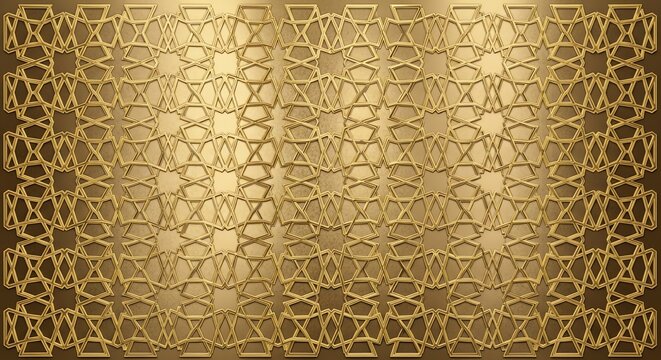 Intricate Gold Geometric Islamic Pattern