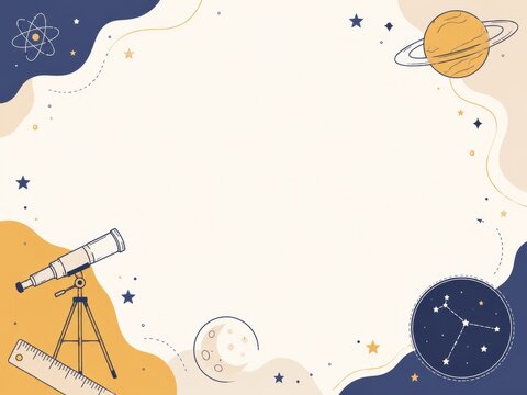 Astronomy Learning Doodle Corner Background