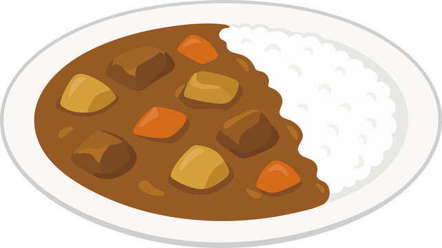 かわいいカレーライスのイラスト