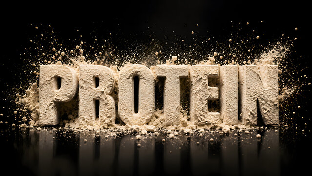Protein Powder Text Effect on Black Background